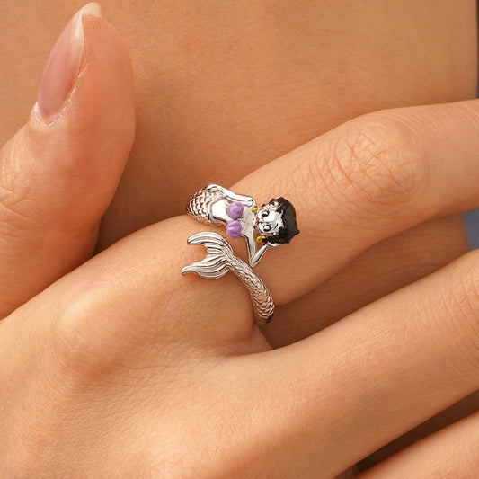 Gnoce Mermaid Betty Boop Open Ring_5