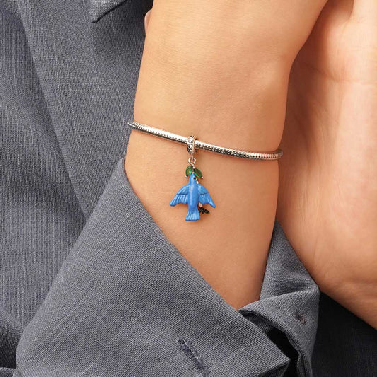 Gnoce Arctic Blue-bird Pendant Dangle Charm_6