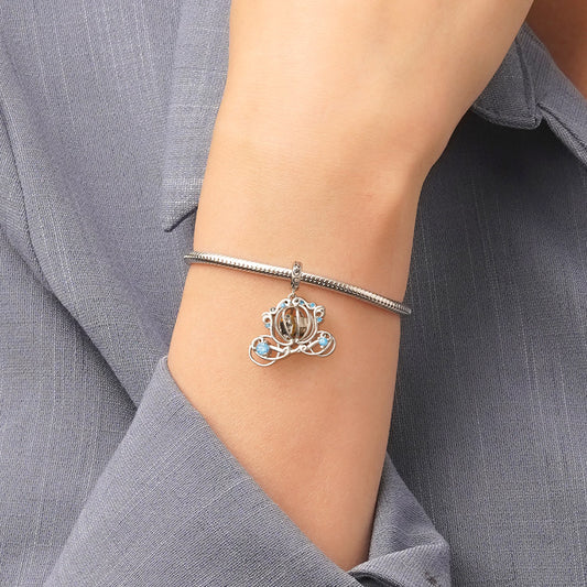 Gnoce Wireless LED Glow Glass Pumpkin Carriage Pendant Dangle Charm_7