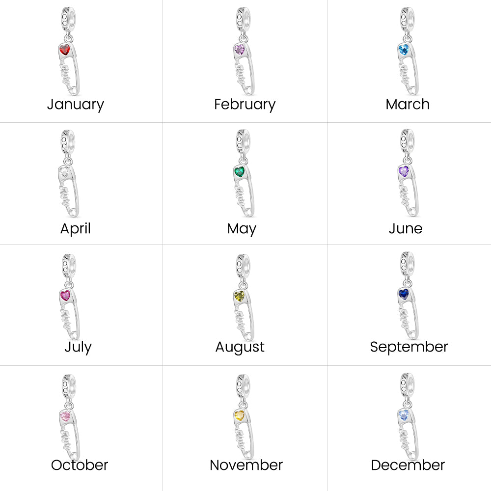 Gnoce Engravable Pin Birthstone Pendant Dangle Charm_8