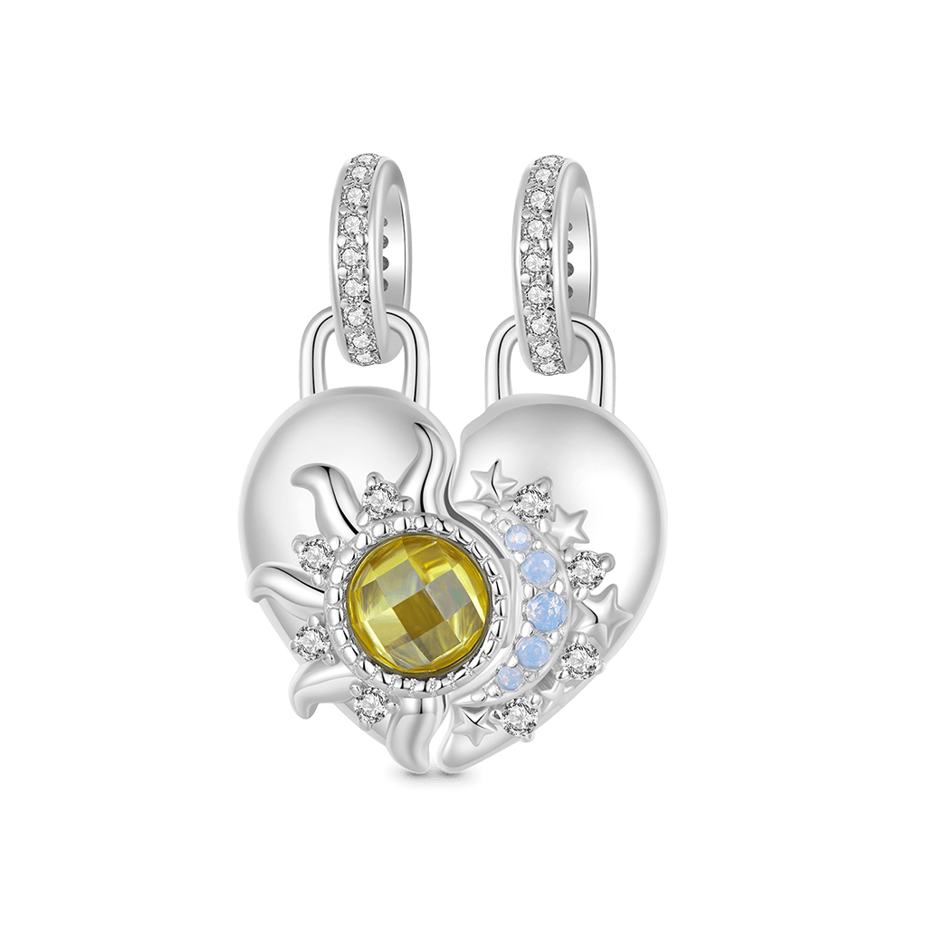 Gnoce Sun and Moon Love Double Pendant Dangle Charm_1