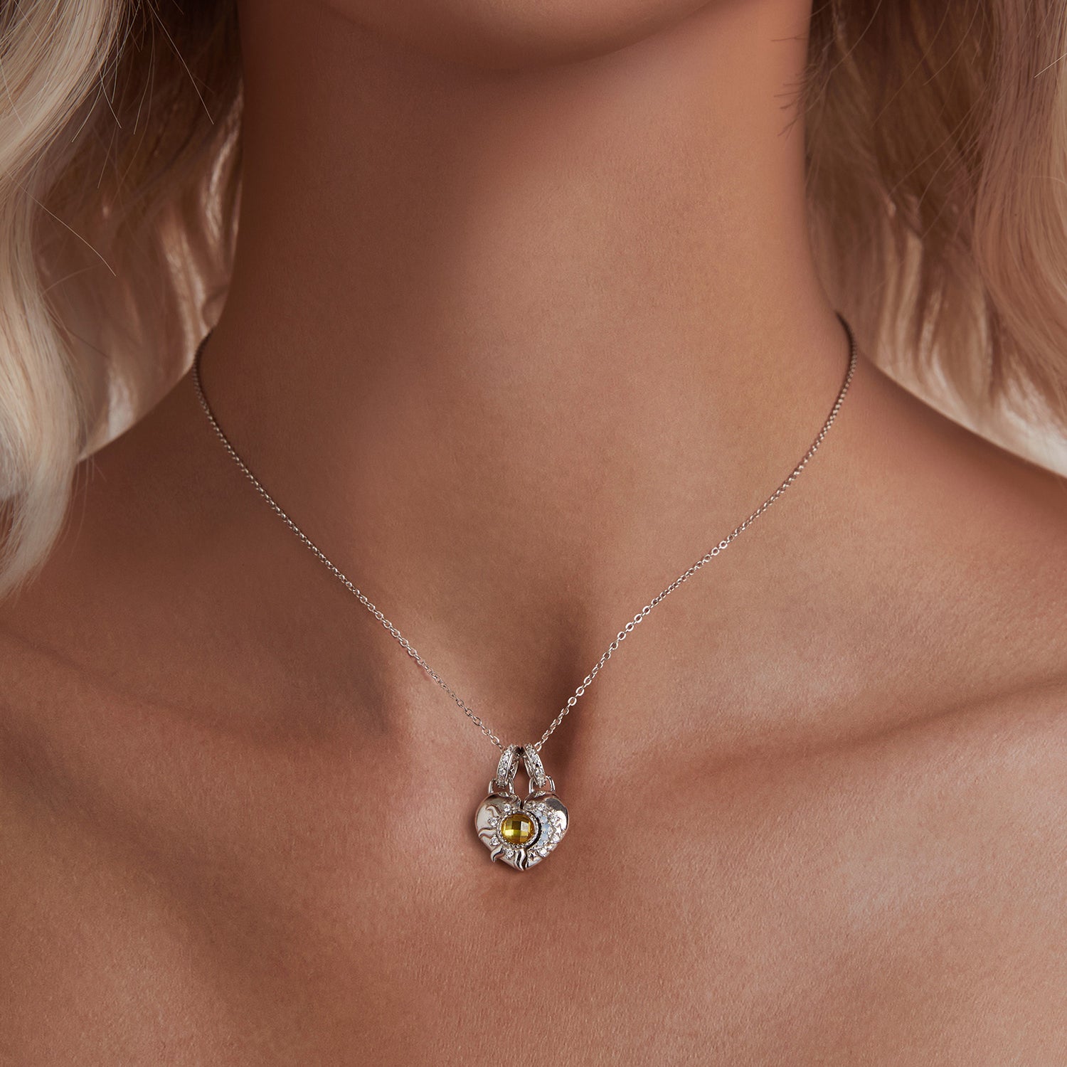 Gnoce Sun and Moon Love Double Pendant Dangle Charm_6