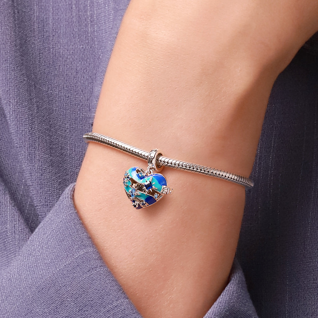 Gnoce Heart Solar System Wireless LED Glow Neptune Pendant Dangle Charm_8