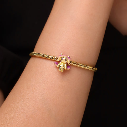 Gnoce 18K Gold Plated Gradient Purple Little Devil Charm_5