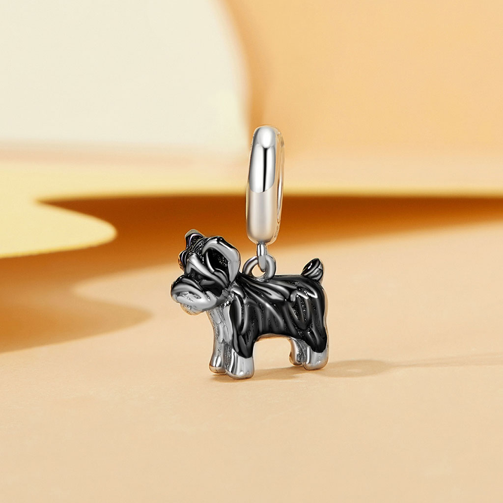 Gnoce Cute Puppy Schnauzer Pendant Dangle Charm_2