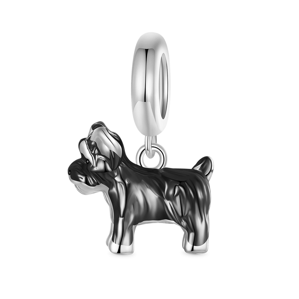 Gnoce Cute Puppy Schnauzer Pendant Dangle Charm_1