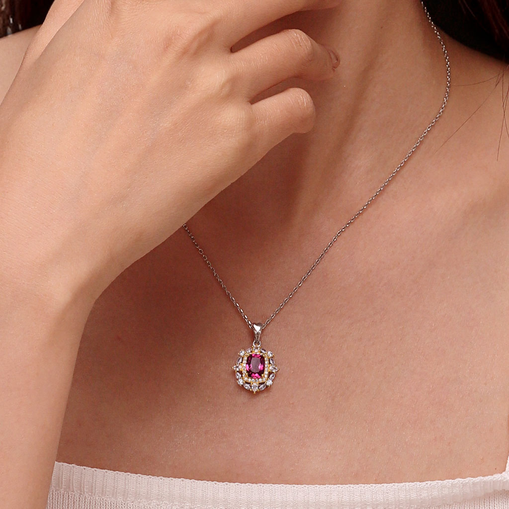 Gnoce Natural Red Garnet Necklace_6