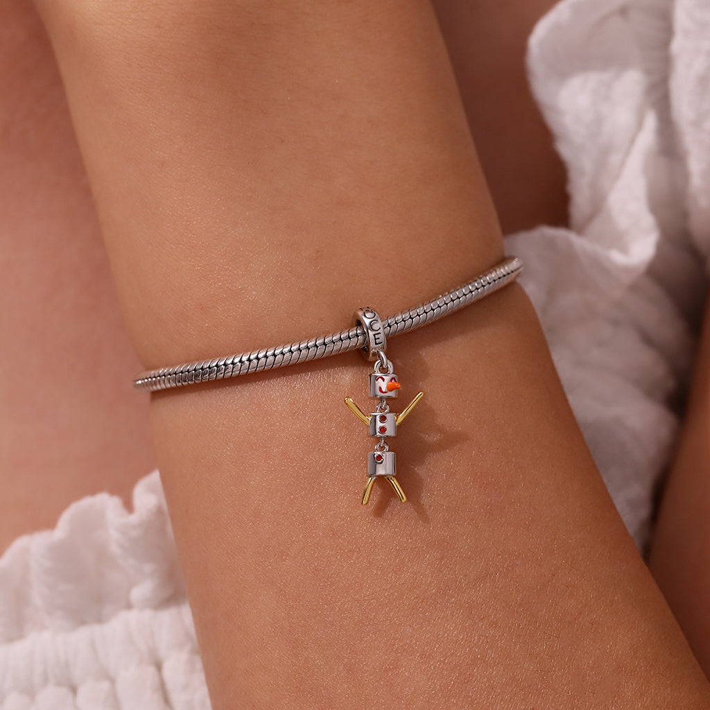 Gnoce Christmas Marshmallow Snowman Pendant Dangle Charm_6