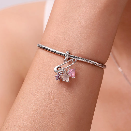 Gnoce Girl Power Pin Pendant Dangle Charm_5