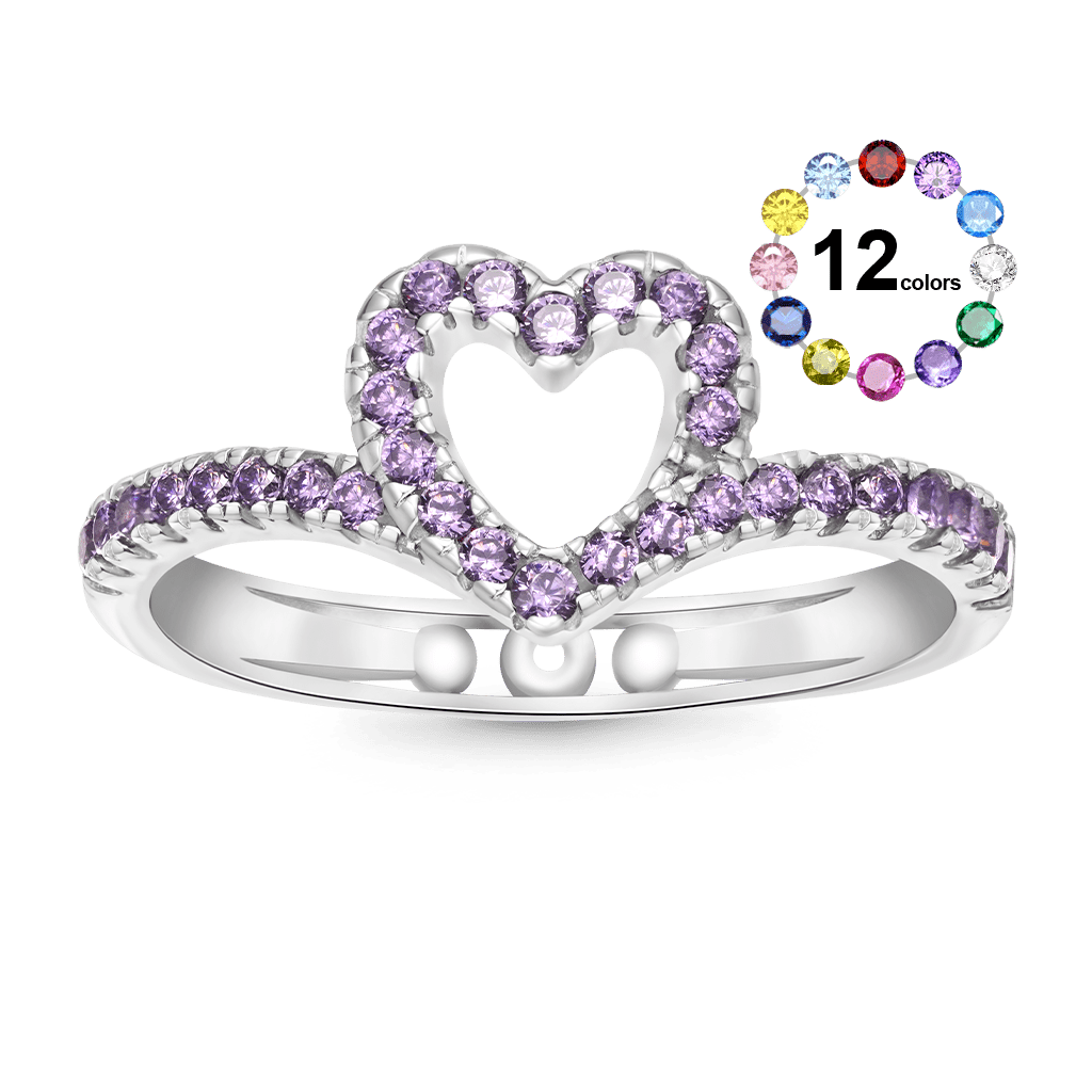 Gnoce Love Pavé Birthstone Band Ring_1