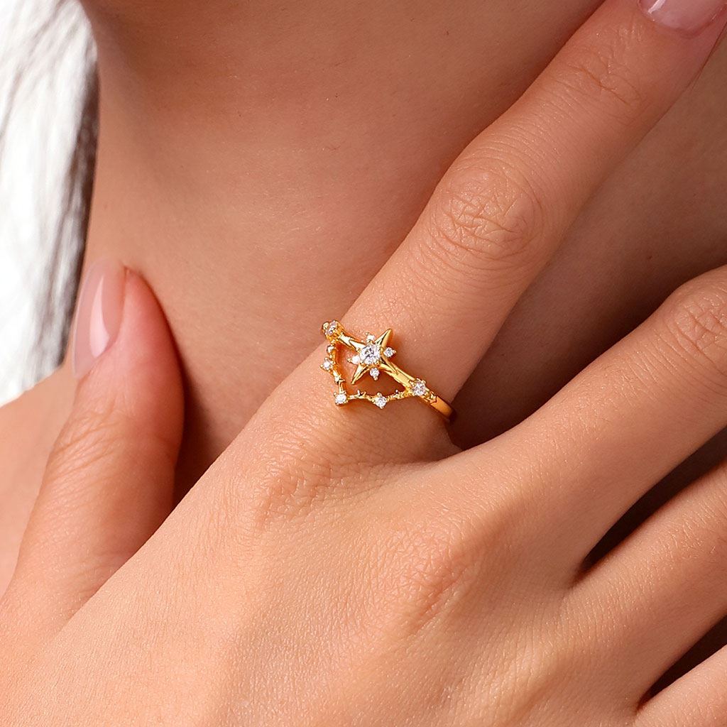 Gnoce 18K Gold Plated Astra Diamond Ring_5
