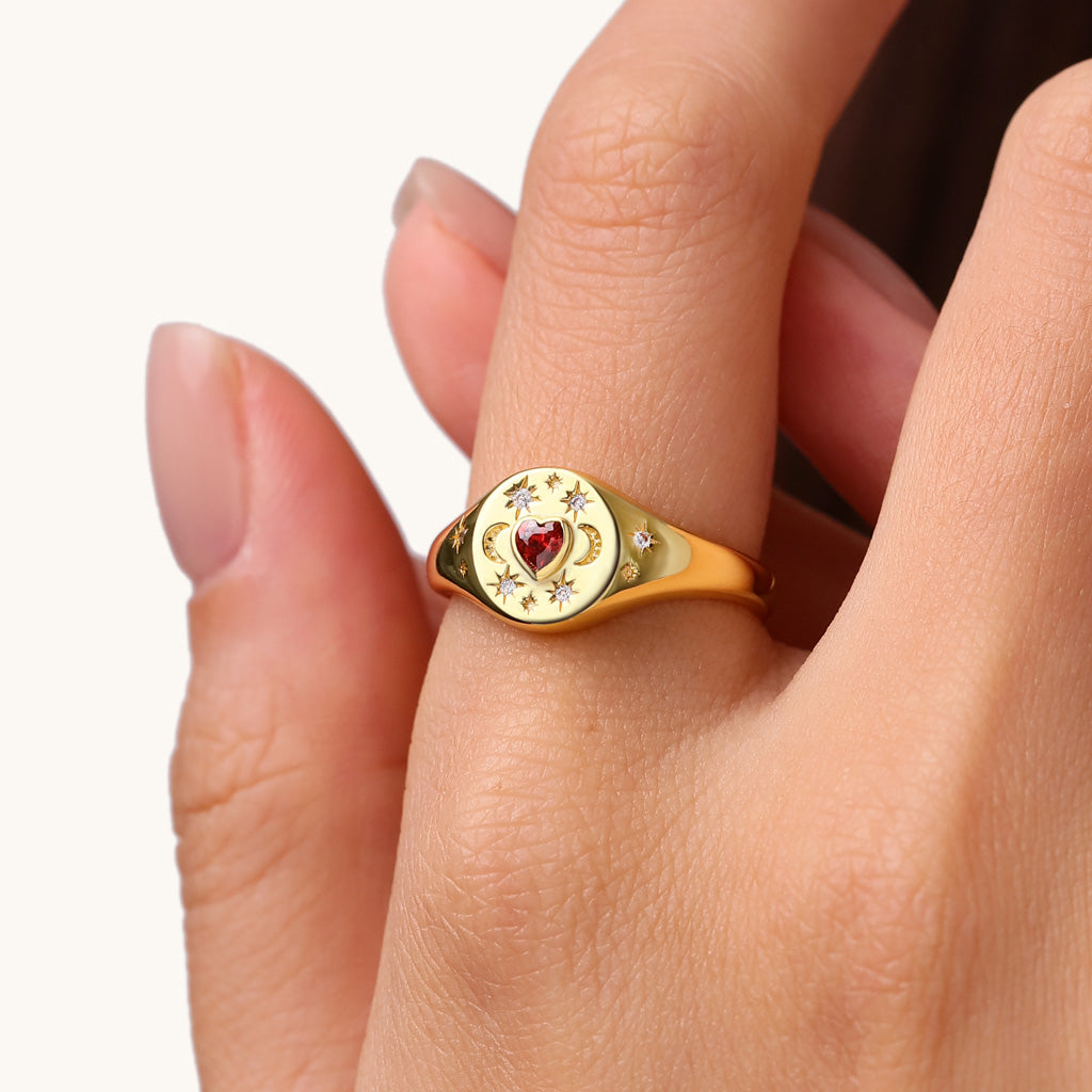 Gnoce Vintage Heart Signet Ring_5