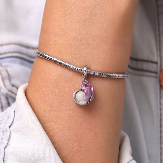 Gnoce Fantasy Forest Purple Dragon Glow-in-the-Dark Pendant Dangle Charm_7