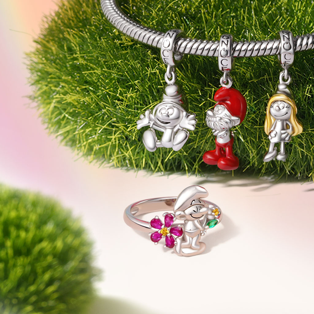 Gnoce Sparkly Bouquet Smurf Ring_3