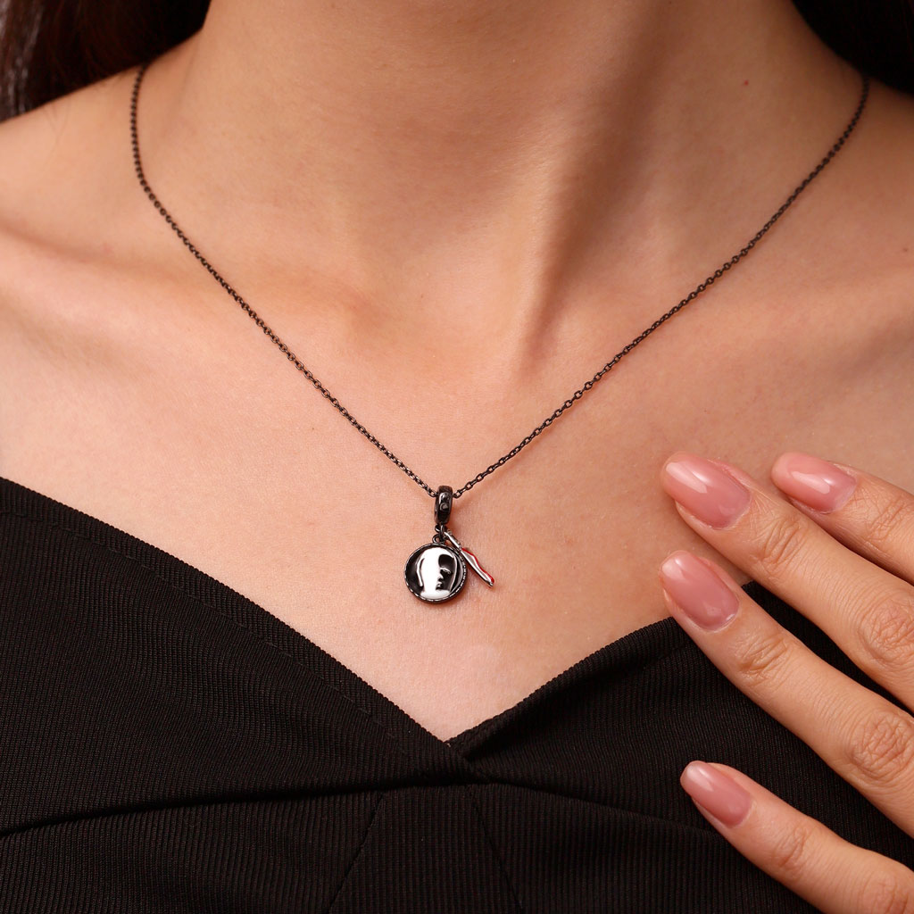 Gnoce Halloween Michael Myers Silhouette Head & Knife Pendant Dangle Charm_5