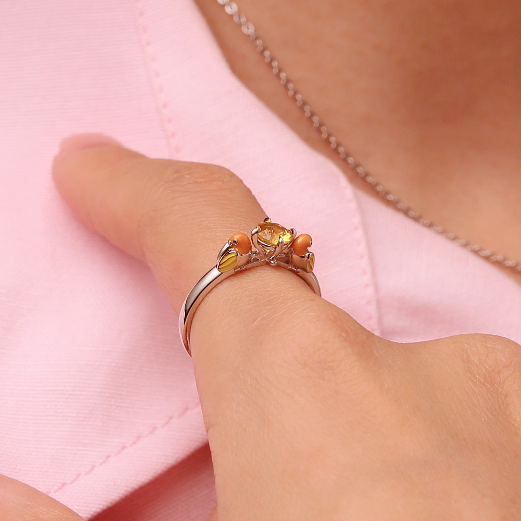 Gnoce Parrot Embrace Yellow Zircon Ring_5
