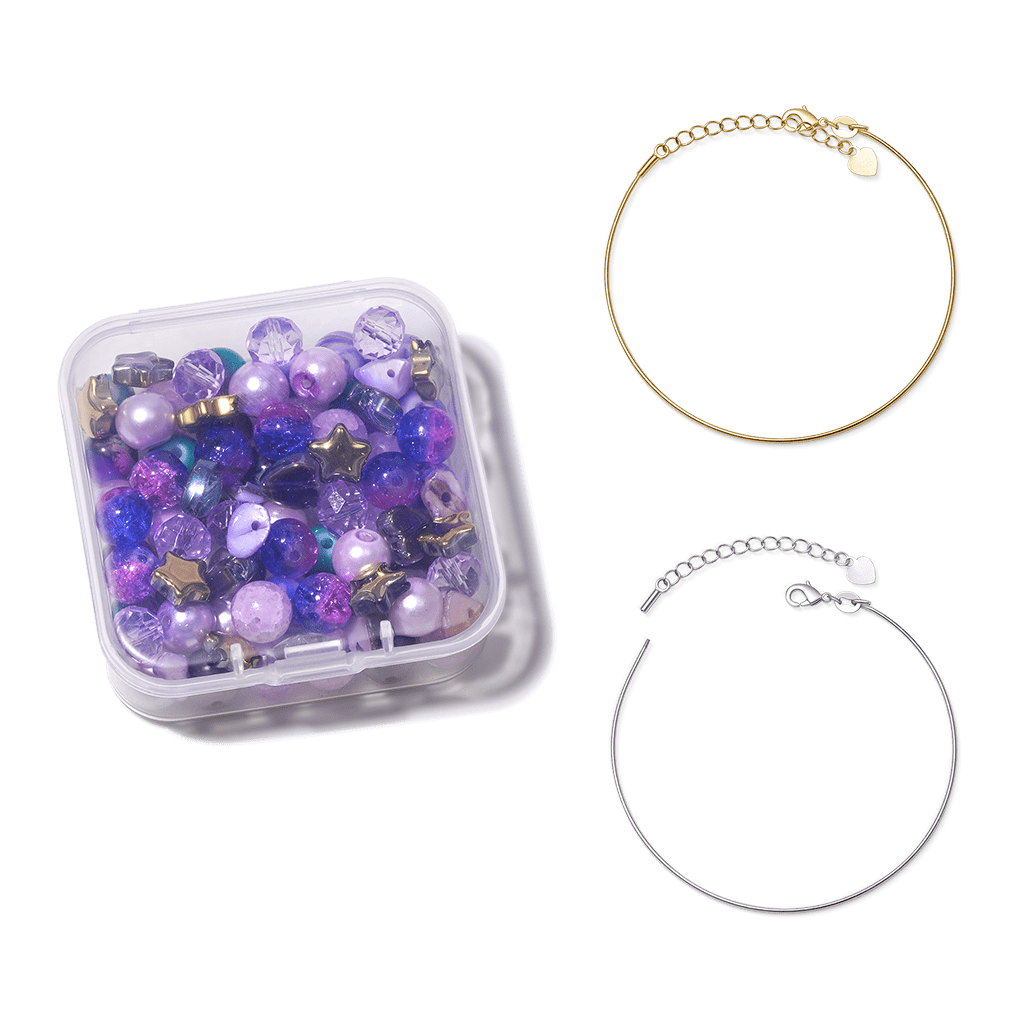 Gnoce Crystal Purple Glass DIY Beaded Bracelet_2