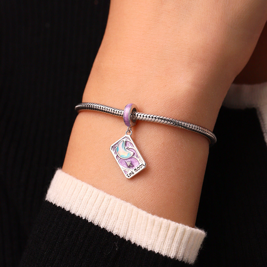 Gnoce Purple Moon Tarot Card Pendant Dangle Charm_6