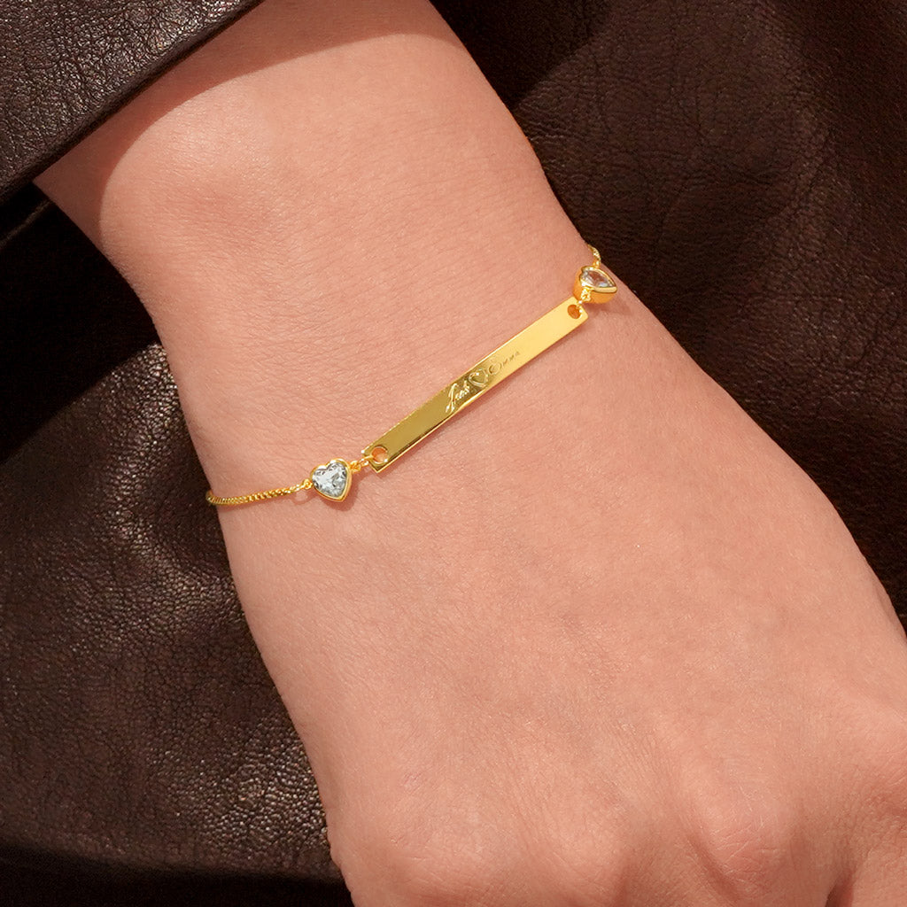 Gnoce Christmas Gift Engravable Bar Bracelet_5