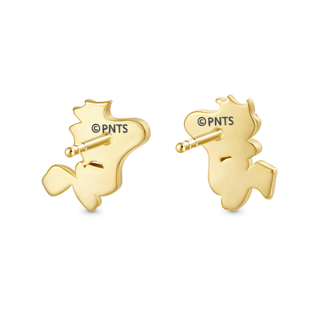 Gnoce Peanuts Smiling Flying Woodstock Diamond Stud Earrings_3