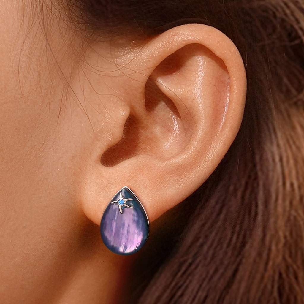 Gnoce Ocean Aurora Mother of Pearl Stud Earrings_8