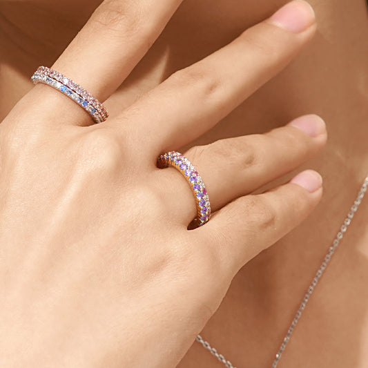 Gnoce Amethyst Round-cut Statement Eternity Band Ring_5