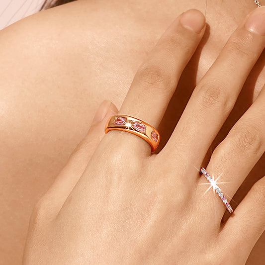 Gnoce Triple Morganite Bezel Vintage Ring_6