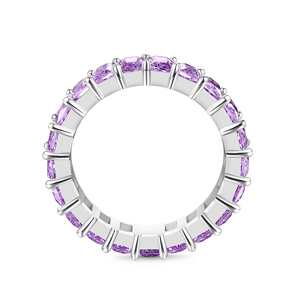 Gnoce Amethyst Baguette Cut Eternity Band Ring_3