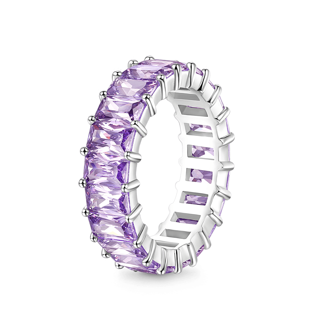 Gnoce Amethyst Baguette Cut Eternity Band Ring_4