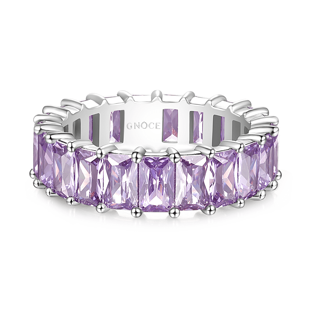 Gnoce Amethyst Baguette Cut Eternity Band Ring_1