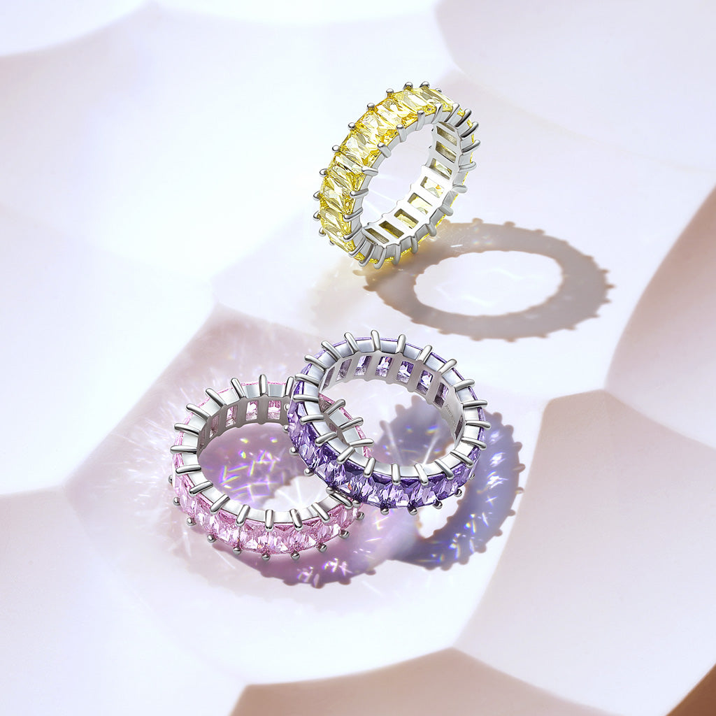 Gnoce Amethyst Baguette Cut Eternity Band Ring_5