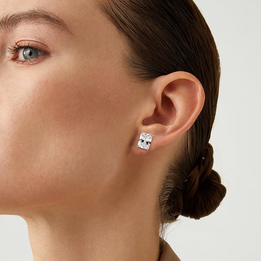 Gnoce Radiant Cut Twisted Rope Studs Earrings_4