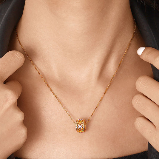 Gnoce "Sunny Day" Drum Pendant Necklace_4