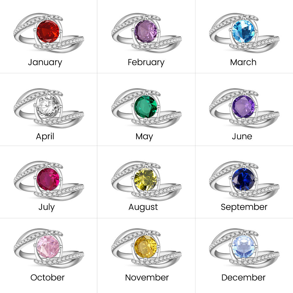 Gnoce Vintage Blue Zircon Birthstone Engagement Ring_4