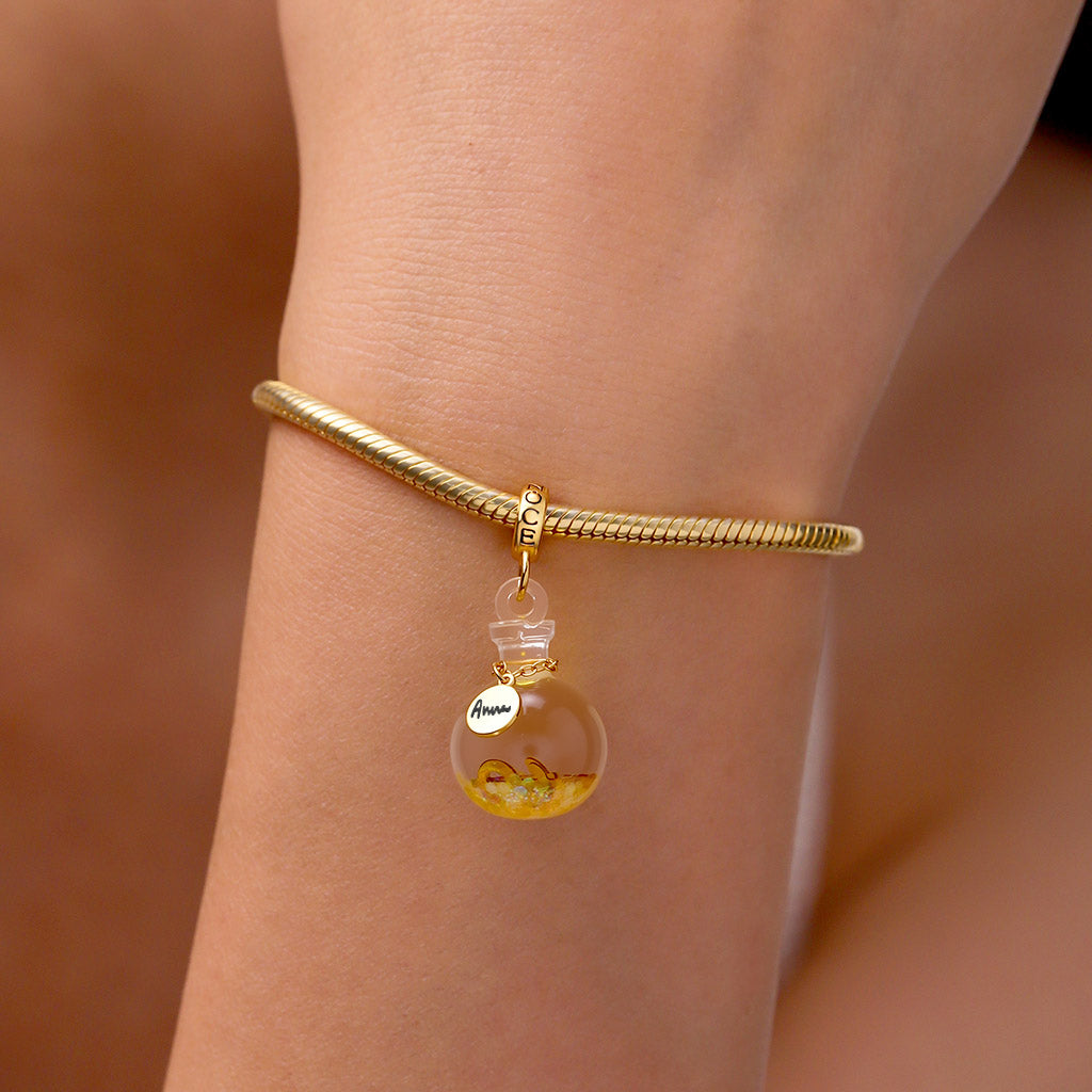 Gnoce Engravable Yellow Sequin Luminous Quicksand Bottle Pendant Dangle Charm_7