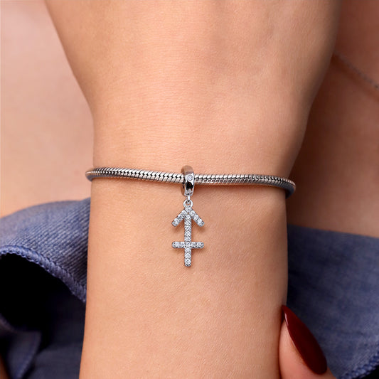 Gnoce "Honest Sagittarius" 925 Sterling Silver Sagittarius Charm Zodiac Sign Pendant With Cz For Bracelet_3