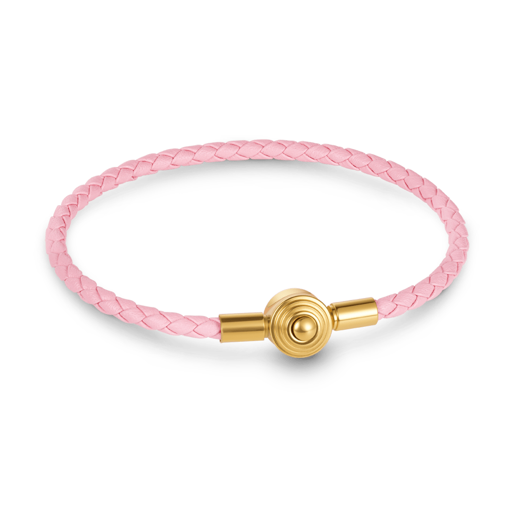 Gnoce Pink Threaded Snap Basic Bracelet with 2 Pieces of Stoppers_1