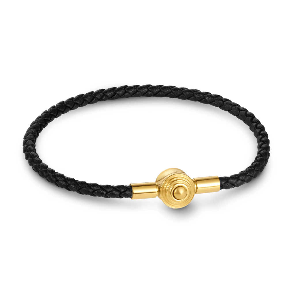 Gnoce Black Threaded  Snap Basic Bracelet with 2 Pieces of Stoppers_1