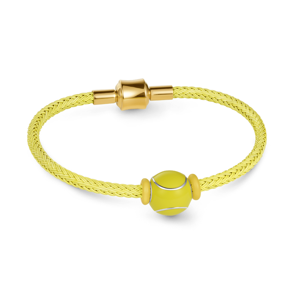 Gnoce Yellow Cylindrical Snap Basic Bracelet with 2 Pieces of Stoppers_2