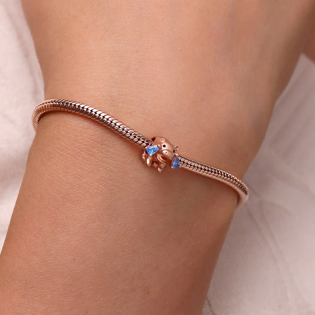 Gnoce 18K Rose Gold Plated Hippo Charm_5