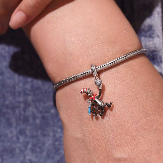 Gnoce The Cat in the Hat with Umbrella Fishbowl Pendant Dangle Charm_6