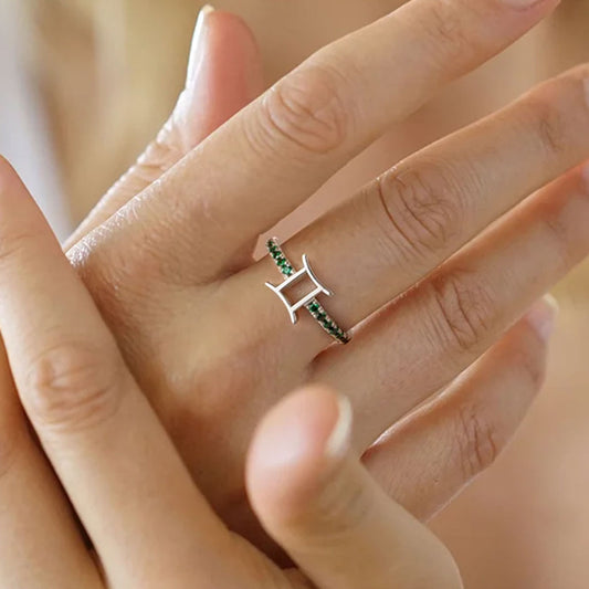 Gnoce Personalized Birthstone Zodiac Sign Constellation Ring_5