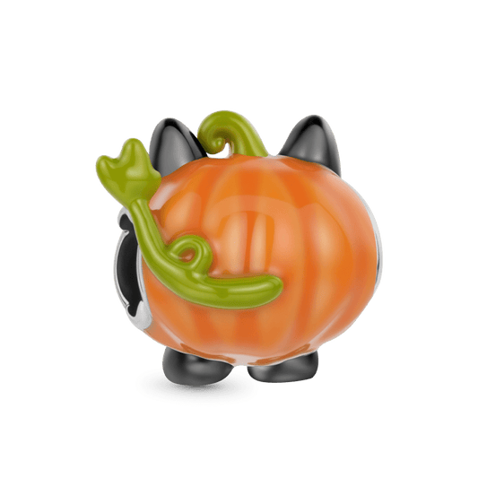 Gnoce Halloween Pumpkin Black Cat Charm_5