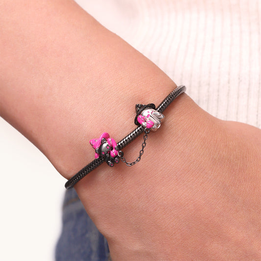 Gnoce Halloween Black Cat & Ghost Phone Call Charm_4