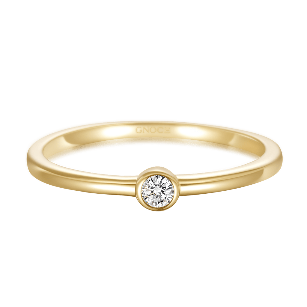 Gnoce 14K/10K Solid Gold Moissanite Minimalist Promise Ring_1