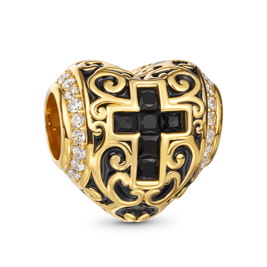 Gnoce Heart-shaped Retro Cross Charm_5