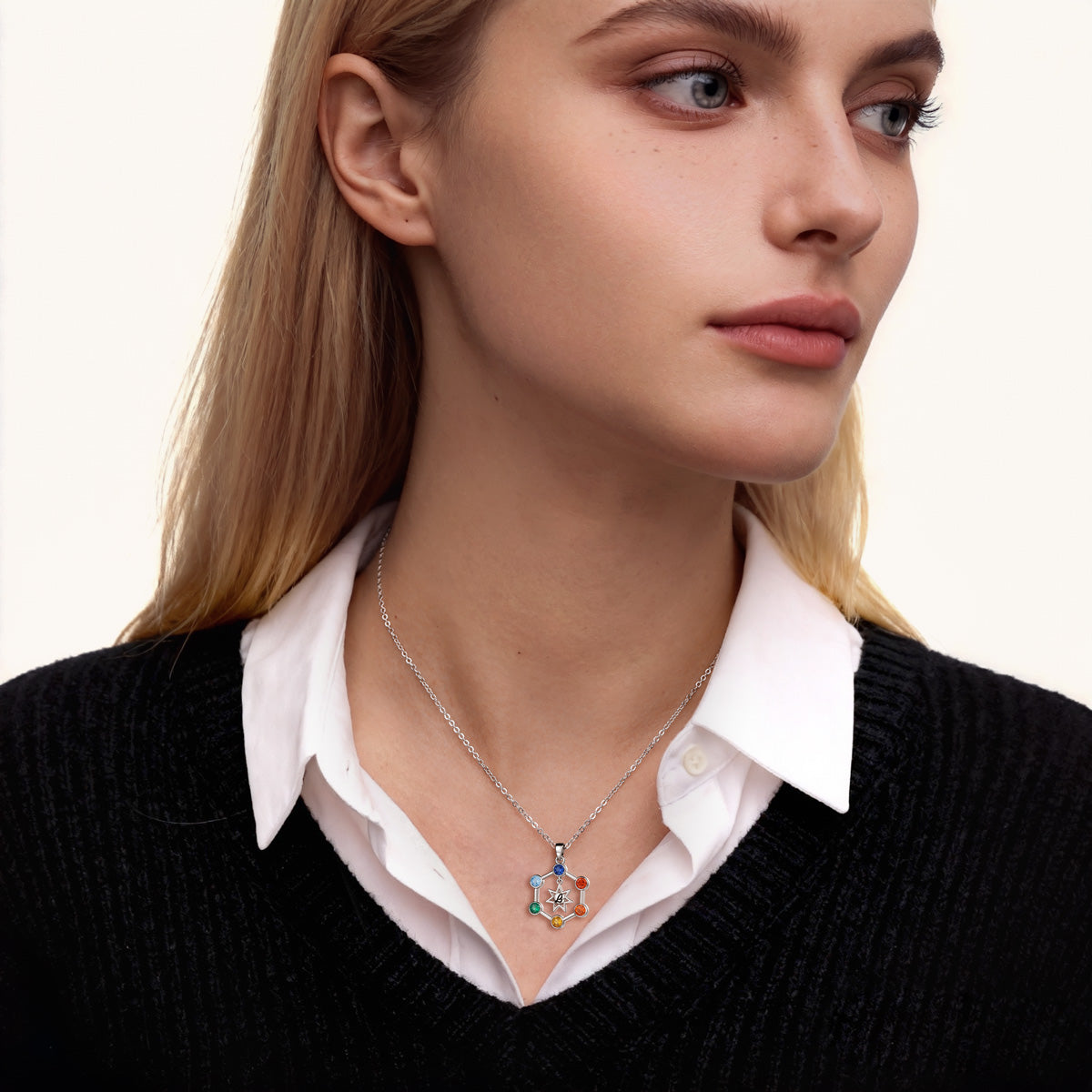 Gnoce Custom Hexagram Birthstone Necklace_6