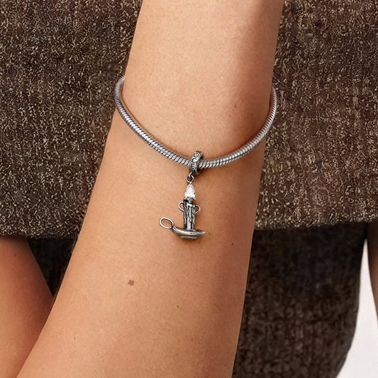 Gnoce Candle Birthstone Charm Platinum-plated Silver Blend_2