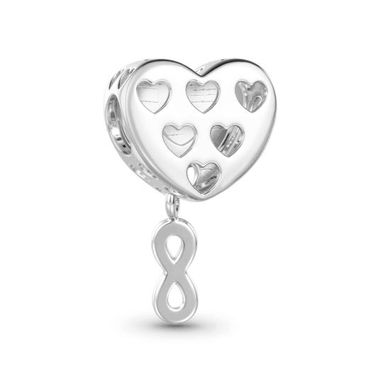 Gnoce Engravable Wedding Date Infinite Love Charm Platinum-plated Silver Blend_5
