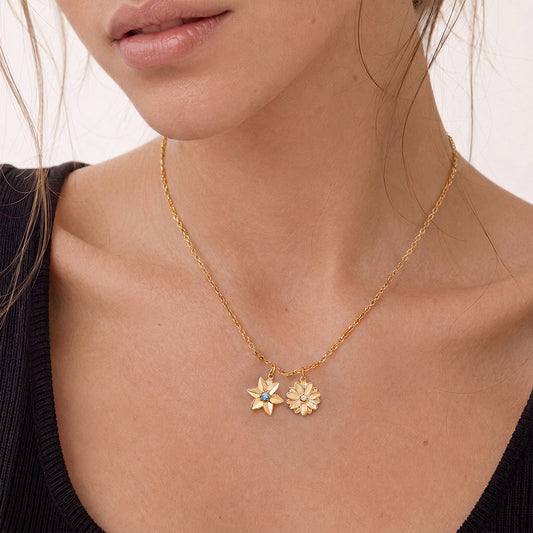 Gnoce Customized Stereoscopic Birthday Flower Necklace_2
